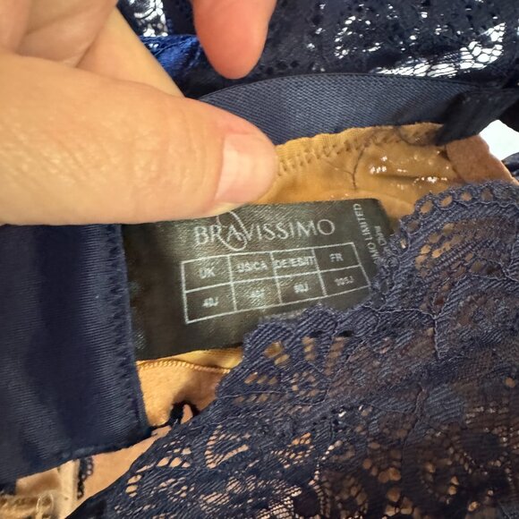 Bravissimo Dark Blue Millie Bra 40J and Pantie 2XL Set - Picture 3 of 4